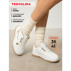 Кроссовки TERVOLINA, полнота 6 (RU)/ на среднюю стопу, размер 36, бело-бежевый