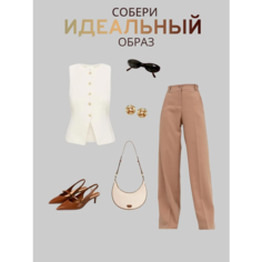 Брюки палаццо офисные широкие, размер 54, бежевый Luxe Chic