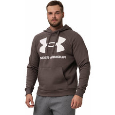 Худи спортивное Under Armour Rival Fleece Big Logo Hoodie, размер LG, , серый/белый