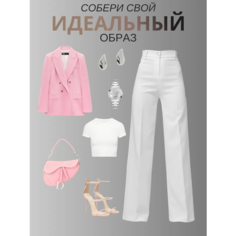 Брюки палаццо белые LuxeChic, размер 44, белый
