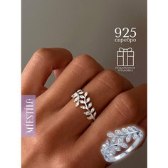 Кольцо MIESTILO, серебро, 925 проба, родирование, фианит, размер 19, серебристый