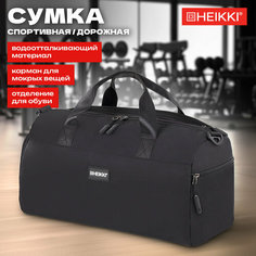 Сумка спортивная HEIKKI, 45х21х20 см, ручная кладь, черный