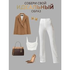 Брюки клеш классические LuxeChic, размер 46, белый