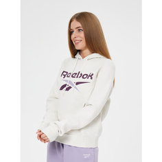 Худи спортивное Reebok Identity Big Logo, размер M, , бежевый/фиолетовый