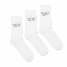 Носки Reebok Active Core Crew Unisex Socks 3 Pairs, комплект, 3 пары, размер 37/39, белый