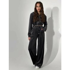 Костюм спортивный MATRESHKA_LOVE Комплект спортивный велюровый MATRESHKA_LOVE, плюшевый костюм, теплый мягкий, размер S, графит