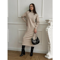 Платье MATRESHKA_LOVE Теплое трикотажное женское платье MATRESHKA_LOVE, размер one size, молочный