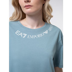 Футболка спортивная EA7 EMPORIO ARMANI regular fit, размер L, голубой