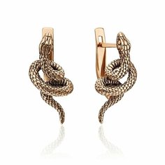 Серьги PLATINA, красное золото, 585 проба, , золотистый