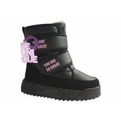 Дутики Indigo kids, размер 35, черный/розовый