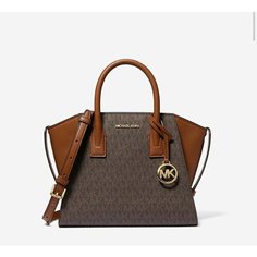 Сумка сэтчел MICHAEL KORS, фактура матовая, зернистая, коричневый