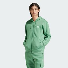 Худи спортивное adidas Originals Trefoil Essentials Full-Zip Hoodie, размер 2XL, , зеленый