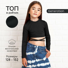 Кроп-топ Amarobaby Generation, размер 152, черный..