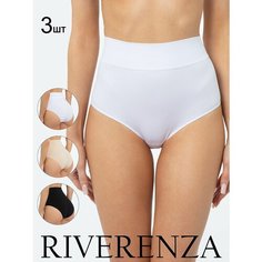 Трусы Riverenza, комплект из 3 шт., размер 48;50, белый, бежевый, черный