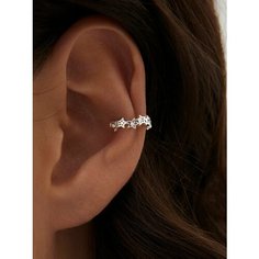 Серьги MIESTILO, серебро, 925 проба, родирование, фианит, , серебристый