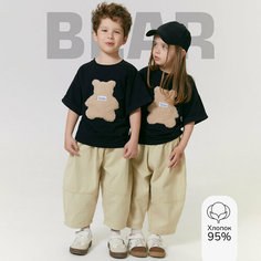 Футболка Amarobaby Bear, размер 116, черный
