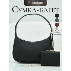 Сумка багет Chrisbella, черный/черный графит