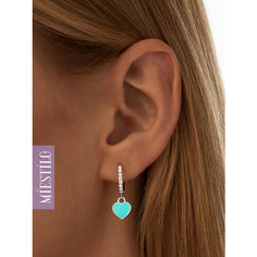 Серьги конго MIESTILO, серебро, 925 проба, родирование, фианит, , серебристый