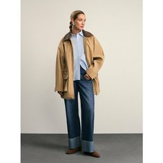 Джинсы широкие Zarina wide leg, размер L (RU 48), темный индиго