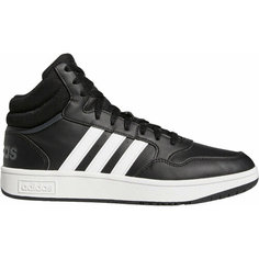 Кеды adidas Hoops 3.0 Mid, полнота F, размер 7 UK, черный/белый