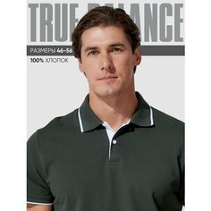 Поло TRUE BALANCE REGULAR FIT, размер 48, темный хаки