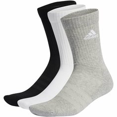 Носки adidas Cushioned Crew Sportswear, комплект, 3 пары, размер M INT, белый/серый/черный