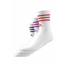 Носки adidas Calcetines a Media Pantorrilla Acolchados 3 Tiras, комплект, 3 пары, размер S INT, white/selubl/purbu