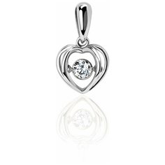 Подвеска Эстет, белое золото, 585 проба, родирование, фианит