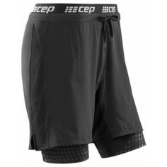 Шорты спортивные Cep Compression Shorts 2 in 1, размер S, черный