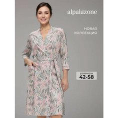 Халат alpalazone, размер 50, серо-розовый