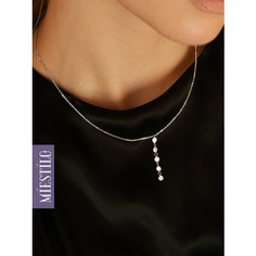 Колье MIESTILO, серебро, 925 проба, родирование, фианит, длина 45 см., серебристый