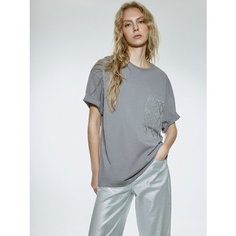 Футболка Sela, размер M INT, темно-серый