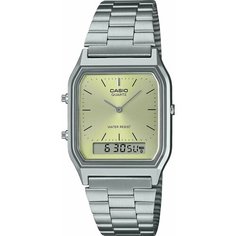Наручные часы CASIO, серебряный, зеленый
