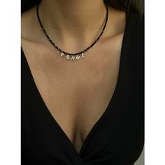 Колье You Amazing, длина 35 см, черный/серый
