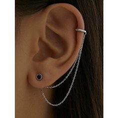 Серьги MIESTILO, серебро, 925 проба, родирование, фианит, размер 6 мм, длина 0.6 см, , серебристый