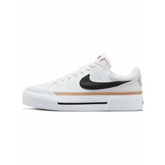 Кеды NIKE Court Legacy Lift, полнота F, размер 5,5 US, белый/черный