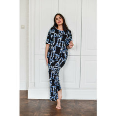 Пижама BUY-TEX.RU женская с брюками, размер 58, буквы