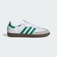 Кеды adidas Originals Samba OG, размер 10,5 UK, белый/зеленый