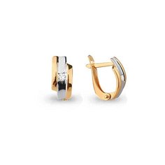 Серьги Яхонт, красное золото, 585 проба, родирование, фианит, длина 1.2 см, , бесцветный