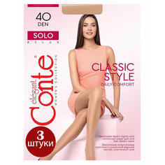 Колготки Conte Solo 40 XL, 40 den, 3 шт., размер 7, nero