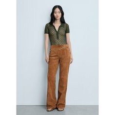 Брюки MANGO, размер 42 EU, коричневый