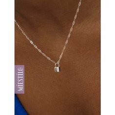 Колье MIESTILO, серебро, 925 проба, родирование, длина 45 см., белый, серебристый, серый