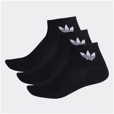 Носки adidas Mid Cut Ankle Socks 3Ppk, комплект, 3 пары, размер XS, черный