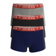 Трусы GUESS HERO, комплект из 3 шт., размер XXL, синий/серый/черный