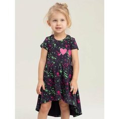 Платье Batik, размер 98, черный, розовый, зеленый Батик