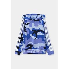 Худи adidas J BL CAMO FT HD, размер 140, cиний