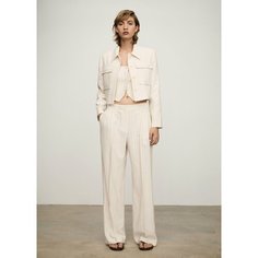 Брюки MANGO, размер 46 EU, экрю