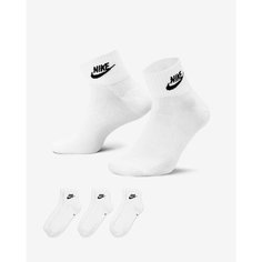 Носки NIKE Nike Everyday Essential, комплект, 3 пары, размер L INT, белый