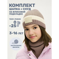 Комплект NIKASTYLE для девочек, размер 54, кофейный