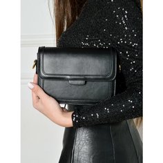 Сумка кросс-боди WoW Zina, фактура лаковая, матовая, гладкая, черный (black)